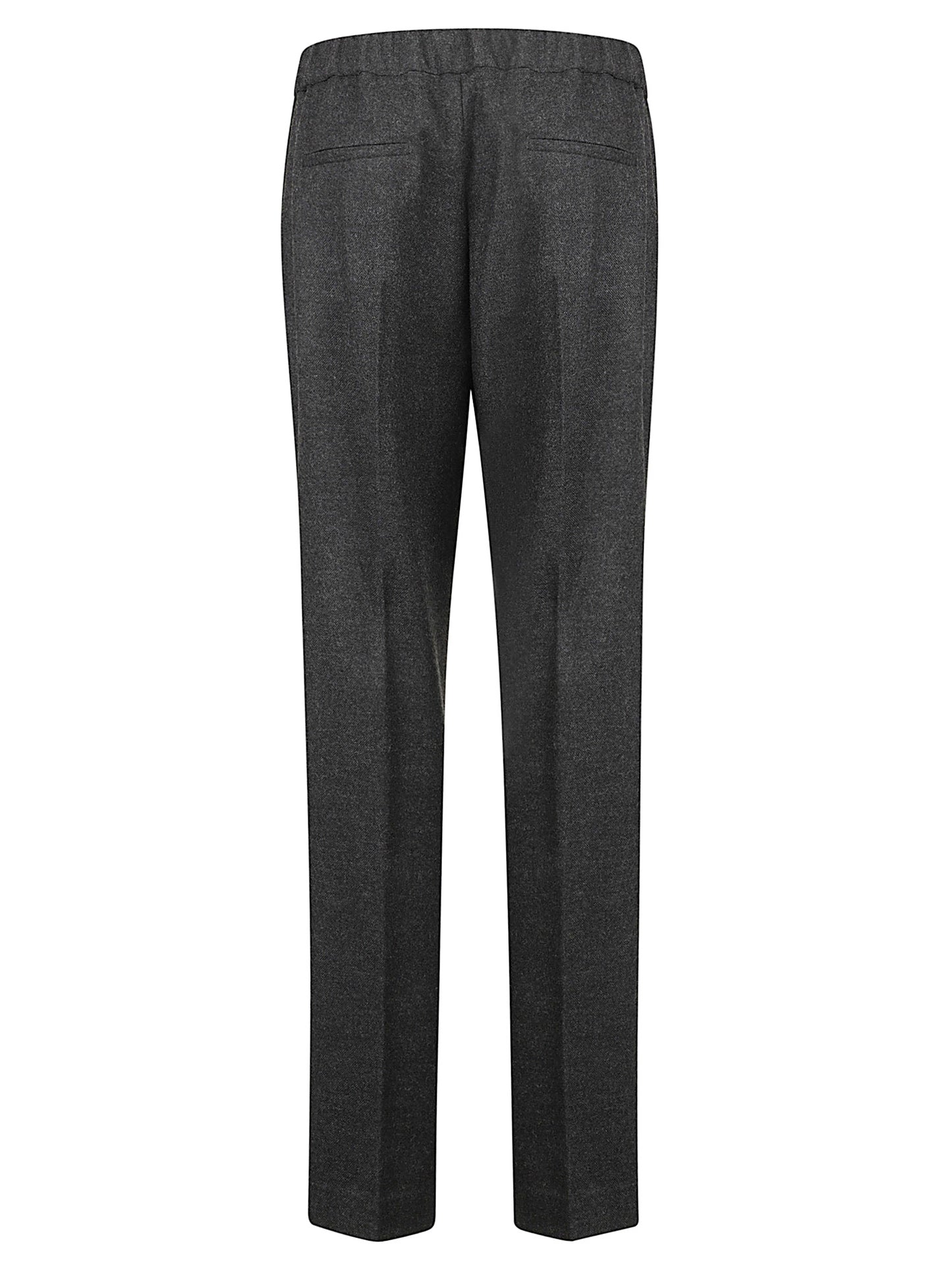 PANTALONI ROSA FLANELLA A SIGARETTA CON ELASTICO