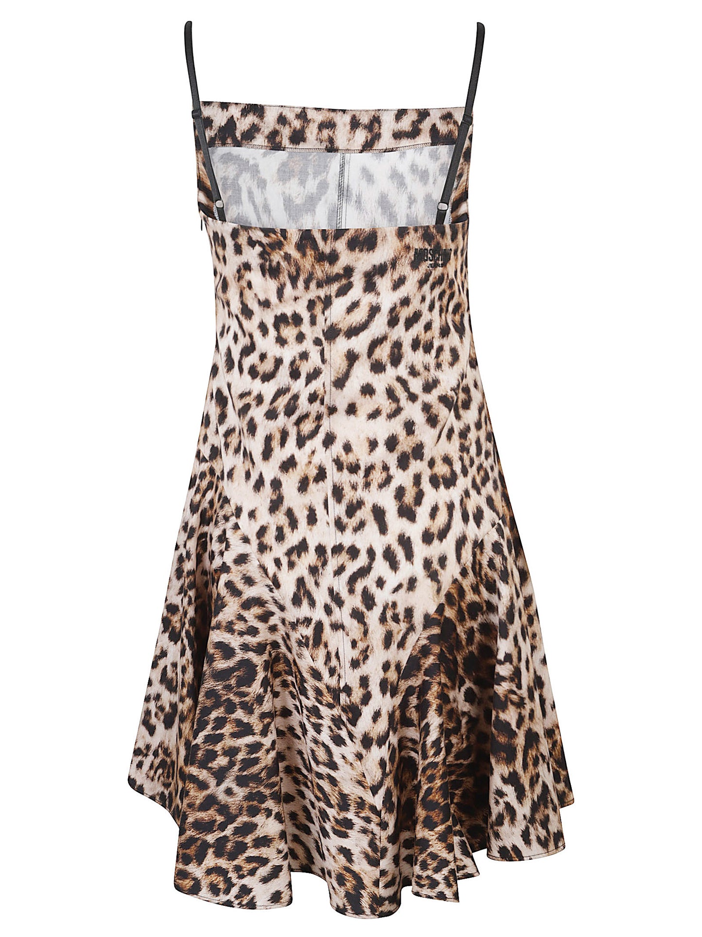 ABITO BRETELLINE STAMPA LEOPARDO RASO COTONE