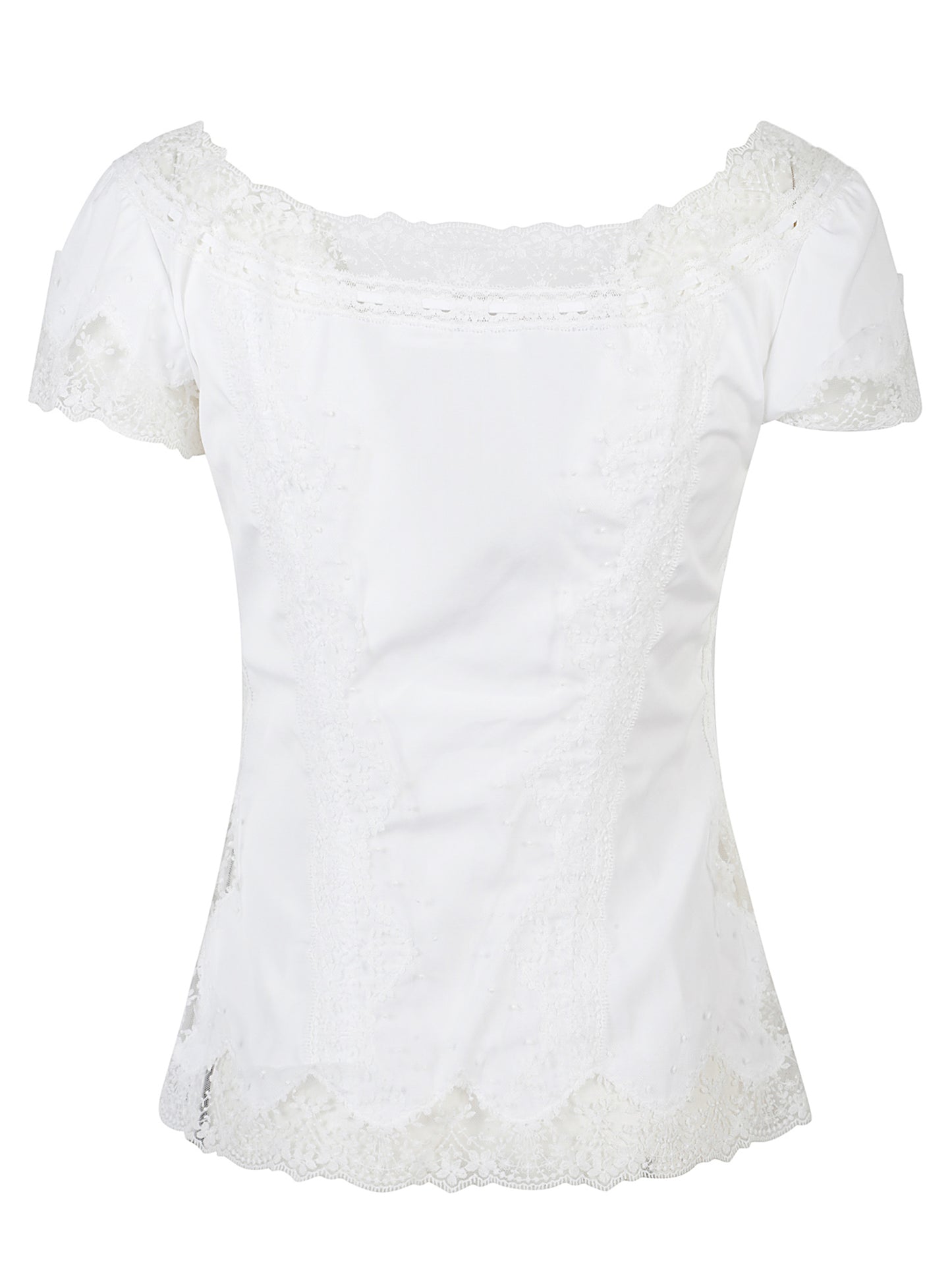 CAMICIA AVVITATA SPALLE SCESE INSERTO PIZZO