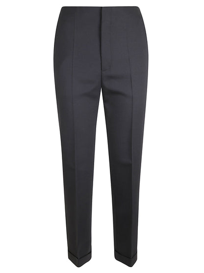 PANTALONI SIGARETTA CON RISVOLTO TROPICAL WOOL
