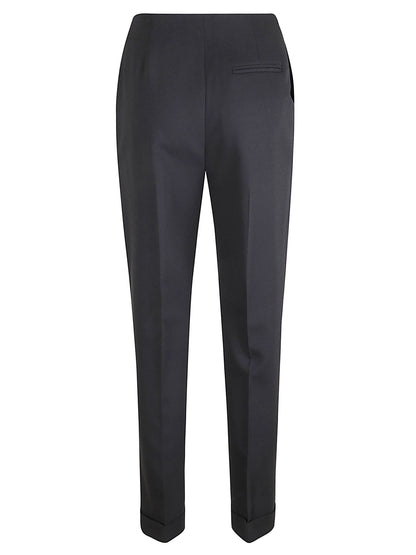 PANTALONI SIGARETTA CON RISVOLTO TROPICAL WOOL