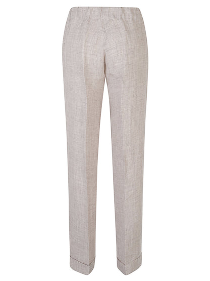 PANTALONI PALAZZO IN LINO