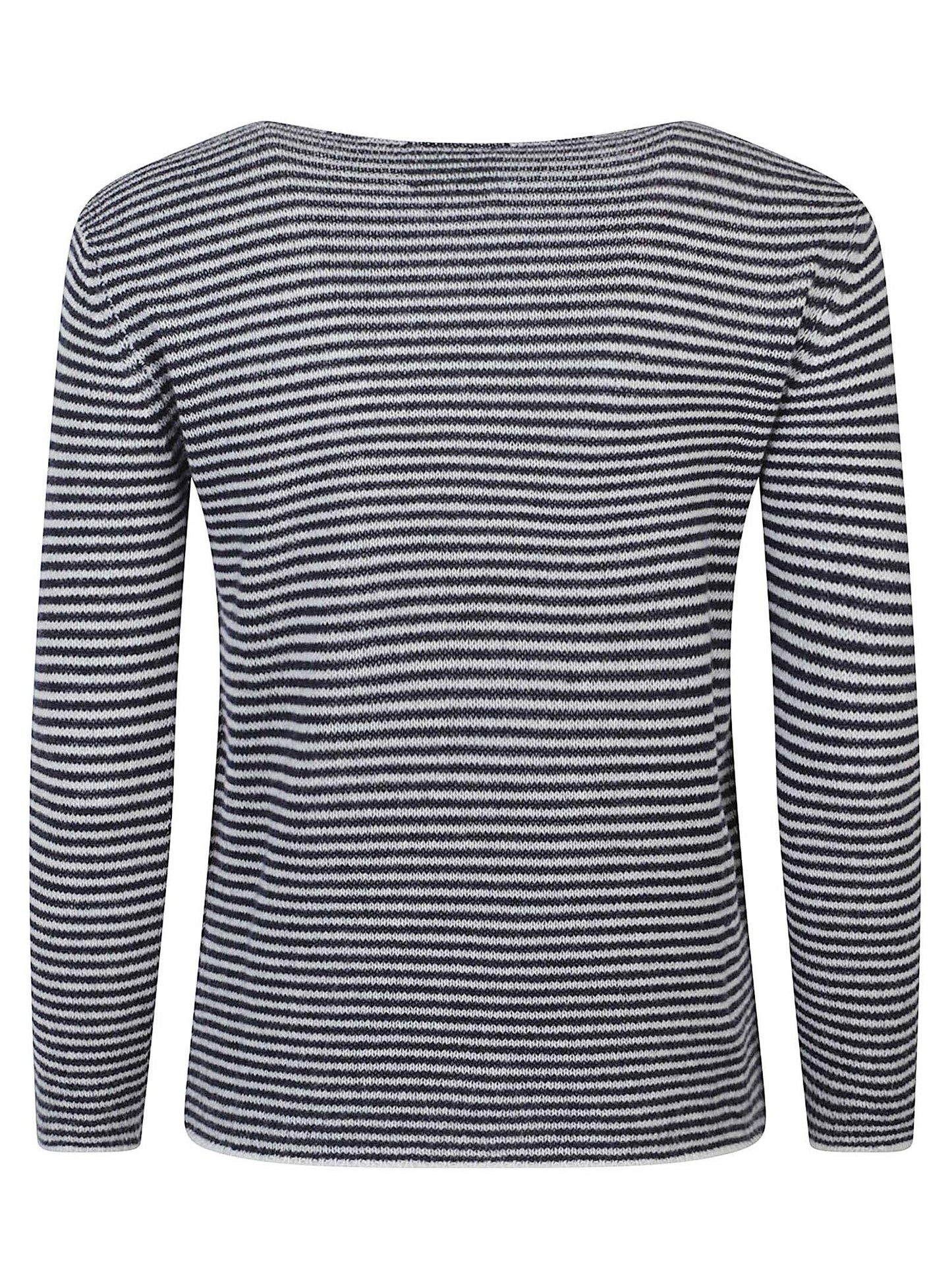 MAGLIA REGULAR SCOLLO BARCA RIGATA IN CASHMERE