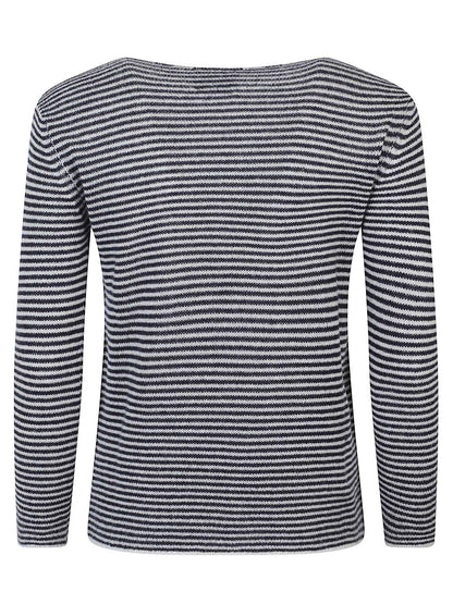 MAGLIA REGULAR SCOLLO BARCA RIGATA IN CASHMERE