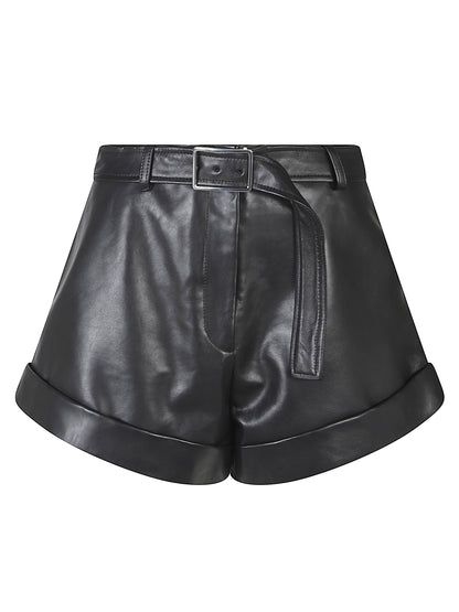 SHORT SPXVASAIO IN PELLE CON RISVOLTO