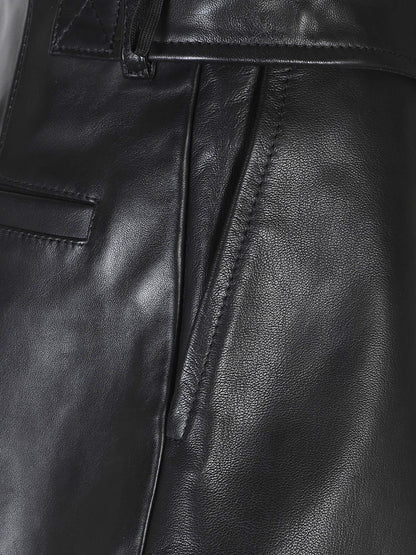 SHORT SPXVASAIO IN PELLE CON RISVOLTO