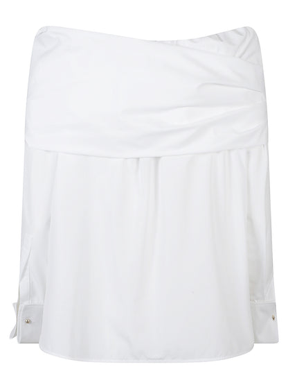 CAMICIA MXMCURVONE POPELINE COTONE SPALLA SCESA