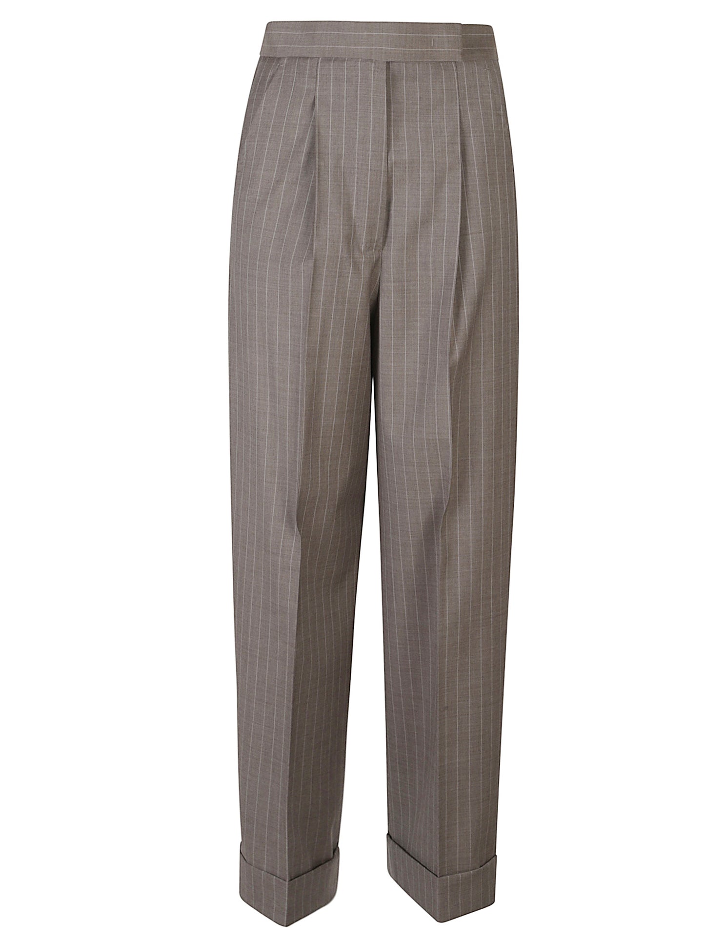PANTALONI MXMMANETTA LANA GESSATA RISVOLTO