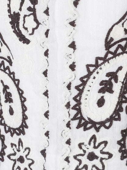 SHORT IN LINO CON RICAMO