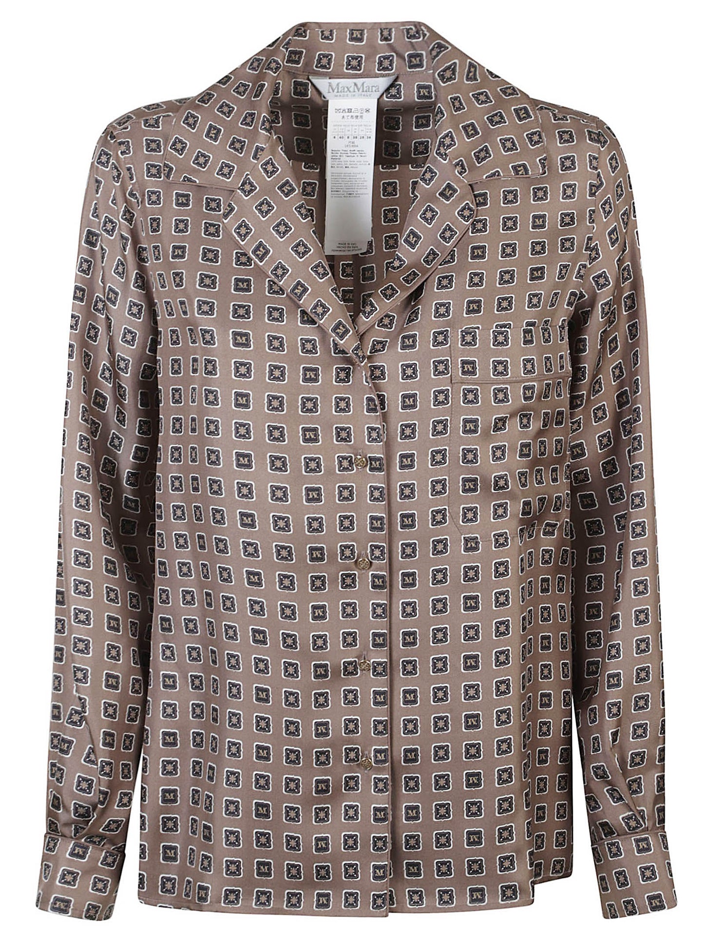 CAMICIA MXMDISCO TWILL DI SETA STAMPA CRAVATTA