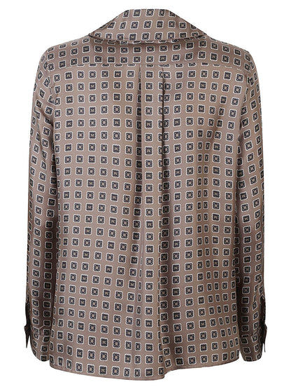 CAMICIA MXMDISCO TWILL DI SETA STAMPA CRAVATTA