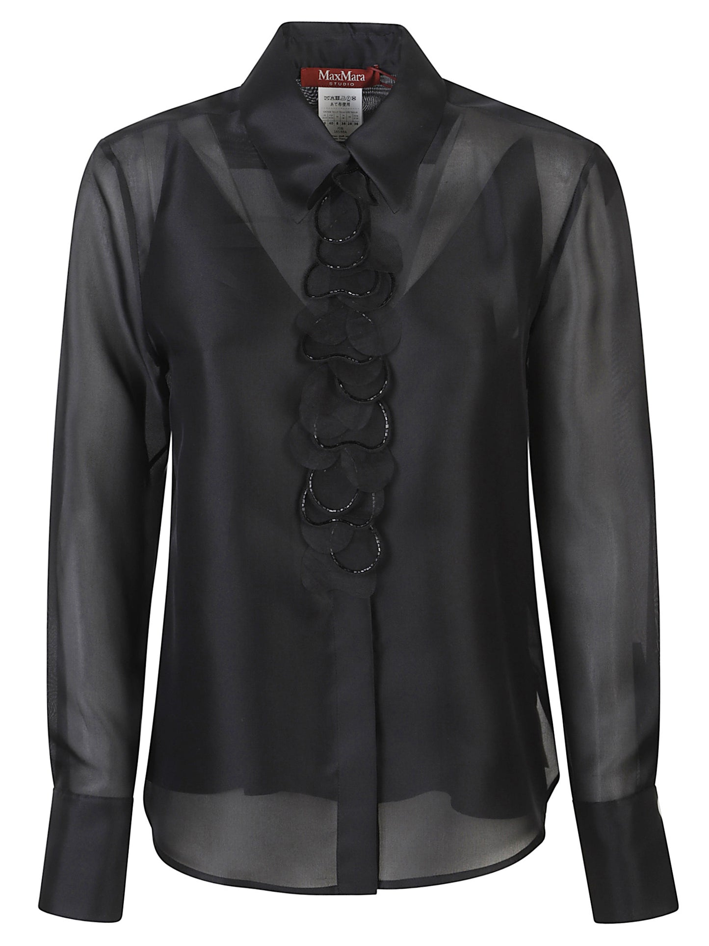 CAMICIA MSEAGI ORGANZA DI SETA CON APPLICAZIONI