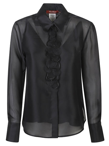 CAMICIA MSEAGI ORGANZA DI SETA CON APPLICAZIONI