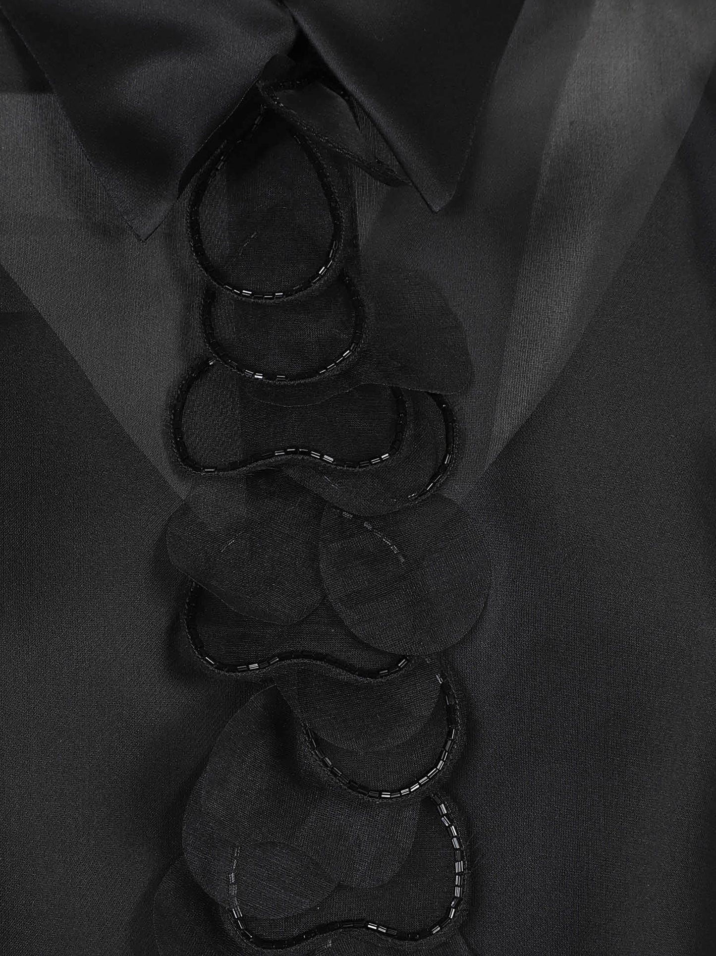 CAMICIA MSEAGI ORGANZA DI SETA CON APPLICAZIONI