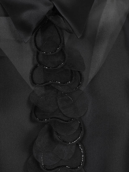 CAMICIA MSEAGI ORGANZA DI SETA CON APPLICAZIONI