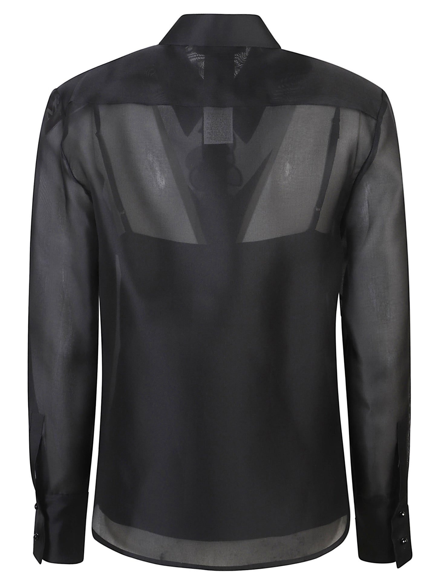 CAMICIA MSEAGI ORGANZA DI SETA CON APPLICAZIONI