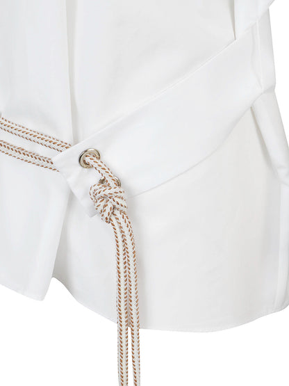 CAMICIA SMMCARISMA IN POPELINE DI COTONE CON CINTURA