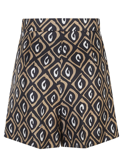 SHORTS MXMQUINOA TWILL DI SETA STAMPATA