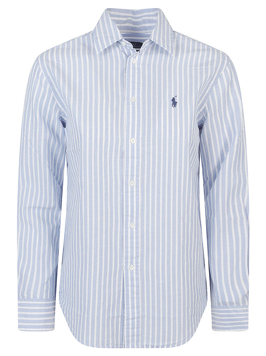 CAMICIA MASCHILE COTONE E LINO RIGATO