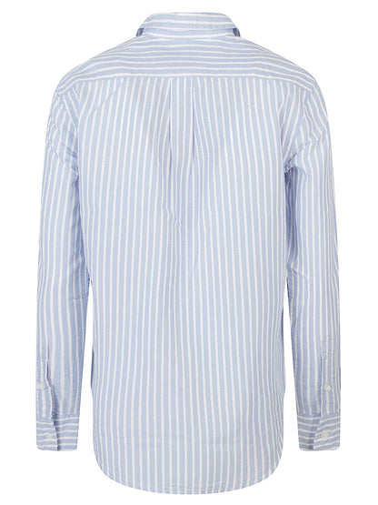 CAMICIA MASCHILE COTONE E LINO RIGATO