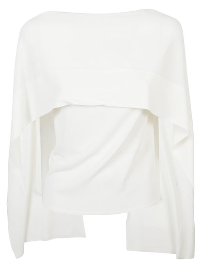 BLUSA IN VISCOSA STRETCH CON MANTELLINA