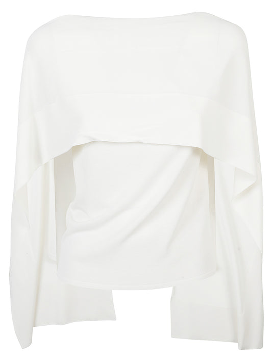 BLUSA IN VISCOSA STRETCH CON MANTELLINA