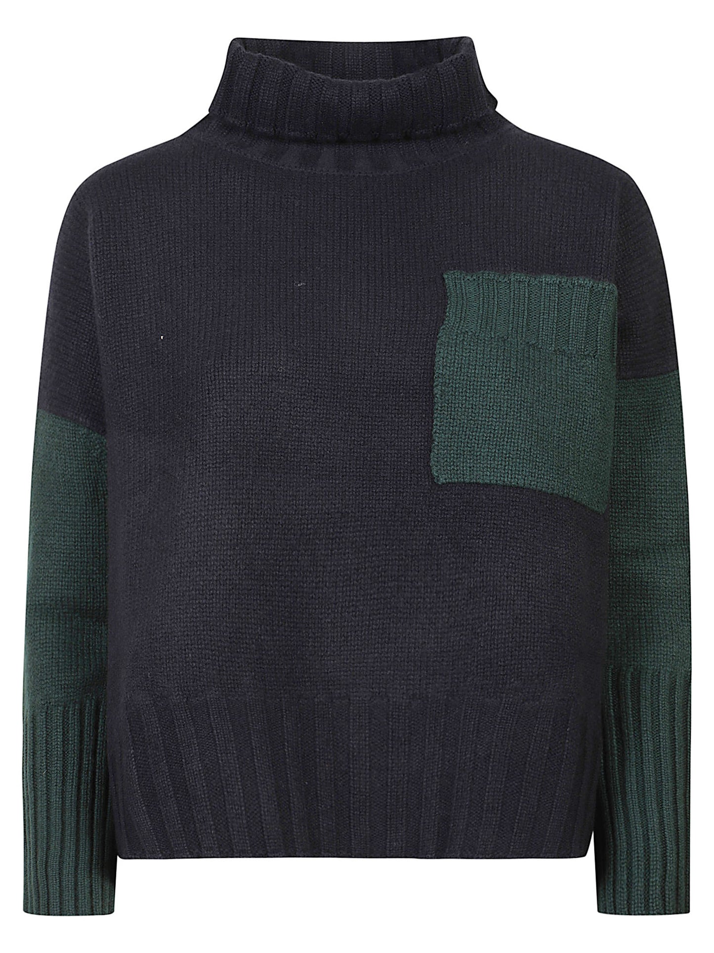 MAGLIA COLLO ALTO OVER COLOR BLOCK CASHMERE