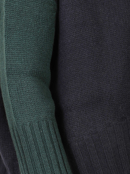 MAGLIA COLLO ALTO OVER COLOR BLOCK CASHMERE