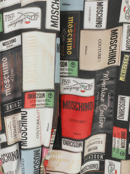 CAMICIA MASCHILE IN SETA STAMPA ALL OVER ETICHETTE