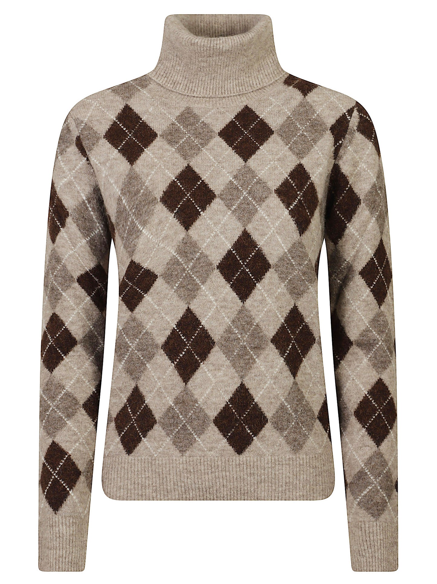MAGLIA LAMB COLLO ALTO ROMBI